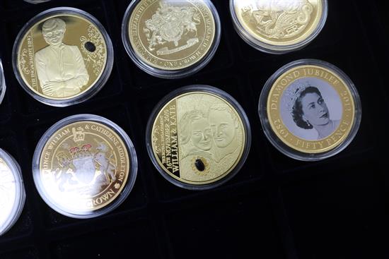 Five collectors cases of British and World coinage, 18th-20th century